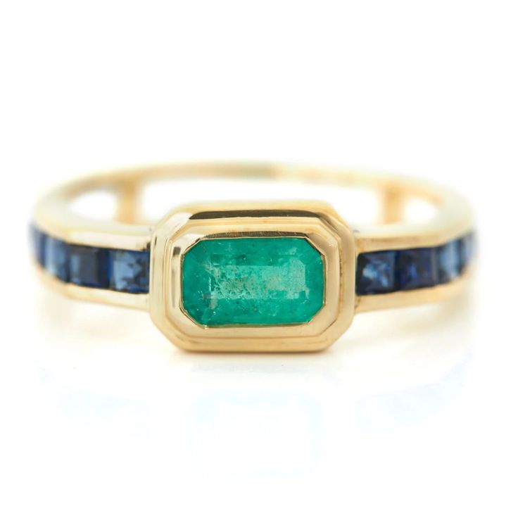 Emerald & Sapphire circa Ring – YI COLLECTION Luxury Emerald-cut Sapphire Ring With 17 Jewels, Luxury Multi-stone Emerald Cut Emerald Ring, Classic Green Multi-stone Emerald Ring, Formal Green Multi-stone Sapphire Ring, Luxury Green Sapphire Ring With Accent Stones, Luxury Green Multi-stone Emerald Ring, Green Sapphire Ring With Center Stone, Modern Emerald Rings With Center Stone, Timeless Green Rings With Accent Stones