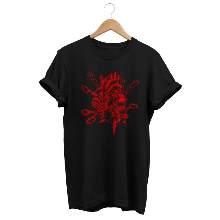 "This is a occult t-shirt for a gothic style. This gothic shirt suits a dark aesthetic outfit. This goth tee is a perfect gift for Edgy men, Emo women, E-girl, E-boy, witches, goth girls and goth boys, dark teen girls and teen boys. Do you prefer a different color print or color t-shirt? No problem, send me a message with your request so i can confirm and print it as YOU like. Do you want one of the prints on hoodies, kids sizes or a specific garment? just contact me and i will contact you back Edgy Anime Print T-shirt For Alternative Fashion, Punk Style Pre-shrunk Short Sleeve Shirt, Black Punk T-shirt With Anime Print, Edgy Black T-shirt With Anime Print, Black Punk Top With Custom Print, Edgy Red Graphic Print T-shirt, Black Custom Print Punk Top, Band Merch Short Sleeve Shirt For Alternative Fashion, Emo Halloween T-shirt With Graphic Print