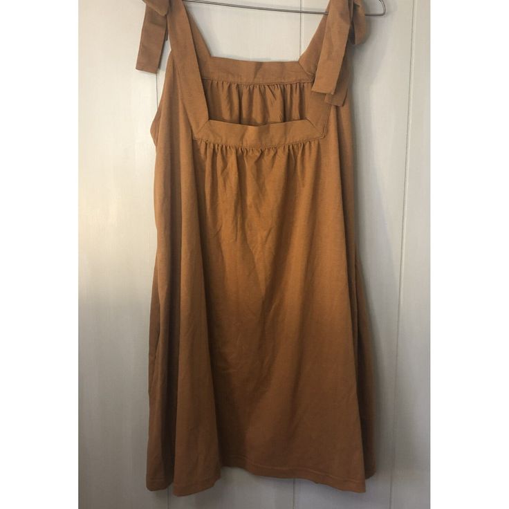 Nwot Sleeveless Mini Dress Tie Shoulder Strap Pockets Boho Babydoll Golden Brown Size Small. Armpit To Armpit Measures Approximately 19.5 And Length Measures Approximately 33. Sleeveless Babydoll Dress, Sleeveless Mini Dress, Tie Dress, Golden Brown, Shoulder Strap, Mini Dress, Womens Dresses, Women Shopping, Dresses