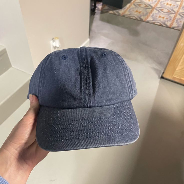 Nwt Baseball Hat. Denim Blue Casual Hats For Spring, Casual Dark Wash Short Brim Hat, Blue Denim Baseball Cap With Curved Brim, Spring Blue Denim Baseball Cap, Blue Washed Hat With Curved Brim, Medium Wash Denim Hat With Curved Brim, Everyday Denim Hats One Size Fits Most, Pre-washed Blue Hats For Spring, Blue Spring Hat