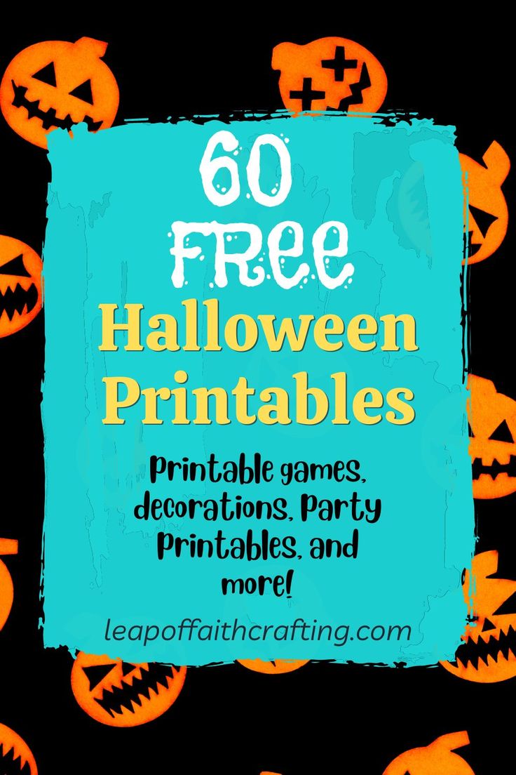 halloween printables with pumpkins and jack - o'- lanterns in the background