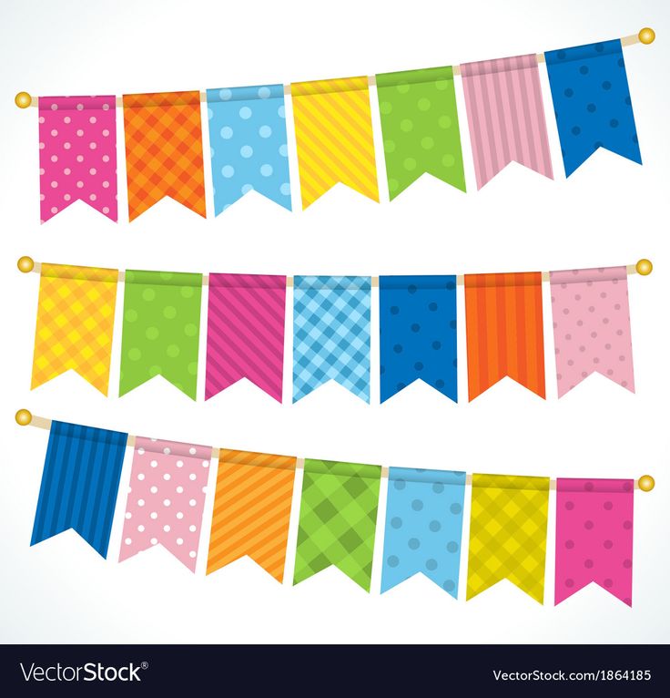 colorful bunting flags with polka dots on them