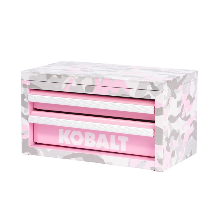 a pink and white box with the word kobalt on it