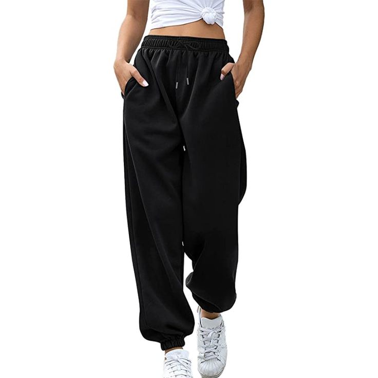 Women High Waisted Sweatpants Joggers Drawstring Athletic Pants With Pockets are the ideal fusion of fashion and coziness. These functional pants are made to move with you, giving you unrestricted freedom to run, jump, and stretch. They are suitable for the entire day because of the smooth, breathable fabric. These jogger pants are a stylish statement that can be dressed up or down thanks to their striking hues and modern style. Specifications: Fabric Type: Cotton, polyester Care Instructions: Casual Baggy Solid Yoga Pants, Full Length Drawstring Bottoms For Leisure, High Waist Drawstring Sporty Joggers, High Waist Sporty Joggers With Drawstring, Sporty High Waist Joggers With Drawstring, Sporty High-waist Joggers With Drawstring, Baggy Drawstring Sportswear Bottoms, Baggy Sportswear Bottoms With Drawstring, Baggy Drawstring Sweatpants For Loungewear