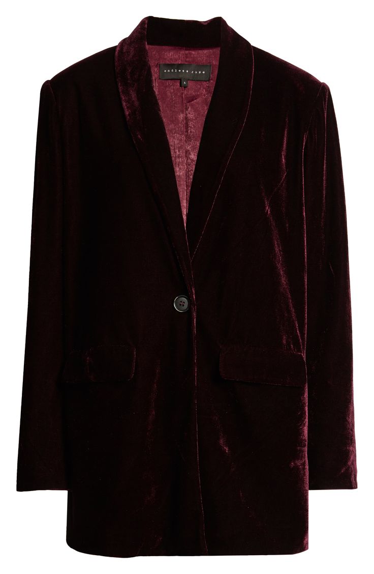 Let your personality shine in this tailored front-button blazer, made from rich velvet for an elevated and eye-catching look. Style Name:Endless Rose Velvet Blazer. Style Number: 5941388. Velvet Blazer With Buttons For Work, Formal Velvet Blazer With Button Closure, Velvet Blazer With Button Closure For Formal Occasions, Fall Velvet Blazer With Button Closure, Velvet Blazer With Button Closure For Fall, Elegant Velvet Blazer With Button Closure, Velvet Blazer For Fall Workwear, Velvet Blazer For Work In Fall, Velvet Blazer For Workwear In Fall