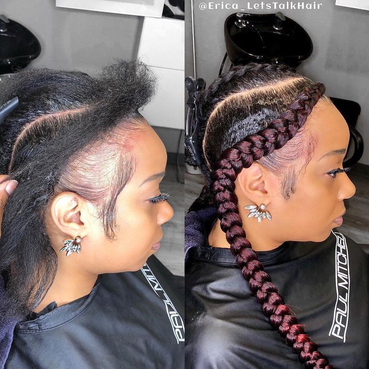 Image may contain: 2 people, closeup Two Braids Hairstyle Black Women, Two Cornrow Braids, Wild Growth Hair Oil, Alopecia Hairstyles, Two Braid Hairstyles, Big Braids, Feed In Braids Hairstyles, Ethnic Hairstyles, Feed In Braid