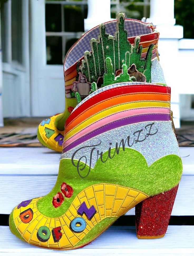 IRREGULAR CHOICE Size 9……Wizard Of Oz “Let’s Hit The Road” Light-up Boots . NWB  | eBay Road Light, Dance Decorations, Floral Combat Boots, Irregular Choice Shoes, Irregular Choice, Shoe Design, Shoe Inspiration, Glitter Shoes, Hit The Road