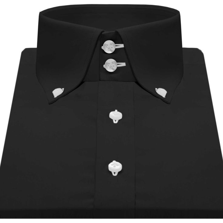 Jet Black Solid, Plain High Button Down Collar Polo Dress Shirts Men's 100% Egyptian Cotton long sleeves, contrast Buttons, White Buttons Collar Style: Polo Kent Collar Shirt/ Pointed Collar/ Oxford Collar Shirt/ Button Down Collar Shirt Hand-Made on Order 2'' High Stiff 2 Buttons Collar Pockets: Without pocket (Chest pocket can be added on request) Fabric: Blended cotton, soft & comfortable fabric Sleeves: Full Sleeves/ Long Sleeves -Fine stitched (20-21 stitch per inch) -Cleanly finished button holes -Flat Felled Seams -Hand cut and sewed individually -High quality tailoring Cuff: Single cuff (These shirts are made with a single cuff. For a double cuff, please leave us a message) Shirt has one small button on each collar tip for fastening. The Button down collar is characterized by two b Office Dress Shirt With Button Closure, Collared Dress Shirt With Button Closure For Office, Collared Dress Shirt For Business, Black Semi-formal Top With Fold Down Collar, Black Collared Top For Semi-formal Occasions, Black Shirt With Fold Down Collar And Buttons, Black Shirt With Fold Down Collar, Black Shirt With Buttons And Fold-down Collar, Black Shirt With Buttons And Fold Down Collar