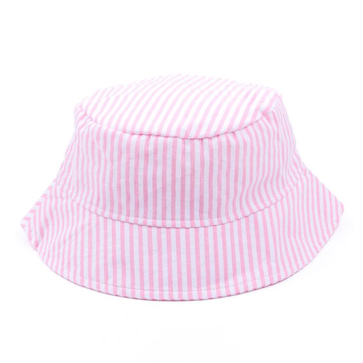 This Stripe Sun Hat is the perfect way to keep your little one from getting too much sun while still letting them have some fun! With UPF 50+ protection, this hat helps ensure your toddler stays safe in the sun. Available in sweet colors to suit your style, you can personalize this kids' bucket hat with a monogram for that extra special touch. Summer Sun Hat With Uv Protection For Play, Summer Bucket Hat With Uv Protection For Play, Adjustable Fit Sun Hat With Uv Protection, Playful Summer Hats With Adjustable Fit, Playful Bucket Sun Hat For Outdoor, Playful Adjustable Summer Hat, Playful Bucket Hat For Outdoor, Summer Uv Protection Bucket Hat For Play, Playful Sun Hat With Uv Protection