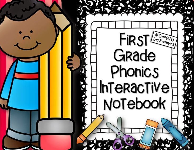 the first grade phonics interactive notebook with an image of a boy holding a pencil