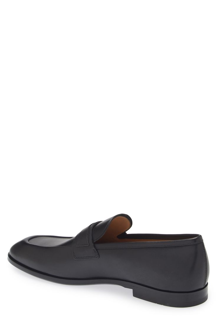 A layered strap secured with tonal Gancio hardware tops this calfskin leather loafer that's a suave and contemporary classic. Leather upper, lining and sole Made in Italy Designer Shoes Elegant Slip-on Calf Leather Loafers, Elegant Slip-on Leather Loafers, Modern Calf Leather Loafers For Semi-formal Occasions, Modern Calf Leather Loafers For Business Casual, Elegant Calf Leather Loafers With Removable Insole, Luxury Calf Leather Loafers For Semi-formal Occasions, Luxury Calf Leather Tassel Loafers For Business, Modern Calf Leather Loafers For Business, Modern Almond Toe Loafers For Galas