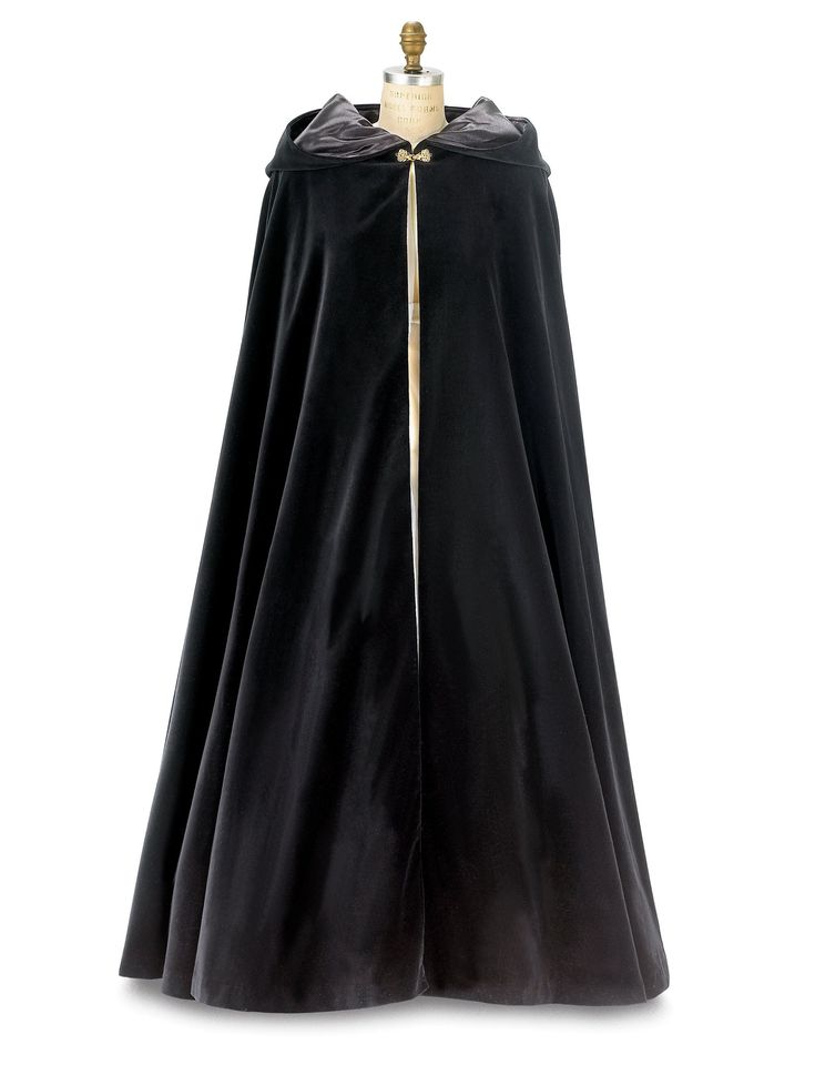 Luxurious cloak made in Black Velvet lined completely with Crepe back Satin in Color Black or White or Red ( such as Dracula type cape cloak). - The velvet is 100%  cotton and both Satin and Velvet are of top high quality. - Cloak has a full hood. - No arm slits openings. - Closes at front with large metal clasp. - Choose from Leaf Clasp or Renaissance Clasp. --  Made by order. Ships within 2-4 weeks. Suggested Measurements: Small - Medium : 48" -  50" long and 18-20" shoulder width Large - XLar Faceless Assassin, Black Cloak With Hood, Victorian Cloak, Cloak With Hood, Velvet Cloak, Long Cloak, Black Cloak, Cape Cloak, Gala Fashion