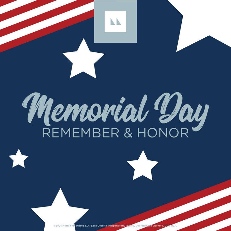 the memorial day poster with stars and stripes