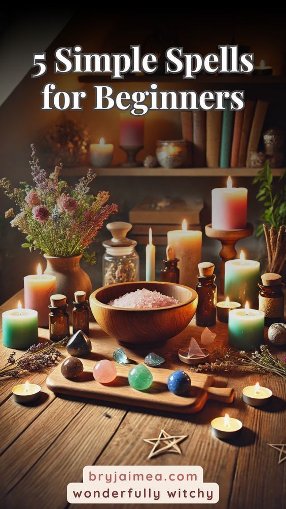 Explore the power of simple, beginner-friendly spells designed to help you connect with your personal magic. This article guides you through five easy rituals—Purification, Healing, Protection, Clarity, and Abundance—each using basic tools like candles, crystals, and sea salt. Whether you're looking to cleanse your space, invite love and healing, shield yourself from negativity, gain insight, or attract prosperity, these spells offer a straightforward approach to manifesting your intentions. Simple Spells For Beginners, Purification Ritual, Cleansing Spell, Simple Spells, Cleanse Your Space, Candles Crystals, Manifestation Spells, Witchcraft Spells For Beginners, Spells For Beginners