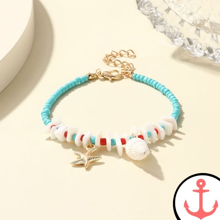 Beach Bead Bracelet: Embrace the Joy of the Sea Indulge in the serenity of the sea with our Beach Bead Bracelet. Designed especially for passionate lovers of the sea, this bracelet is an ideal accessory to showcase your love for all things nautical. Whether you're strolling along the shore or attending a beachside soiree, our Beach Bead Bracelet will capture the essence of the ocean and add an enchanting touch to any outfit. With its exquisite craftsmanship and attention to detail, the Beach Bea Penguin Bracelet, Rice Bead Bracelet, Bracelets Summer, Crab Earrings, Shark Earrings, Compass Bracelet, Starfish Bracelet, Surfer Necklace, Viking Bracelet