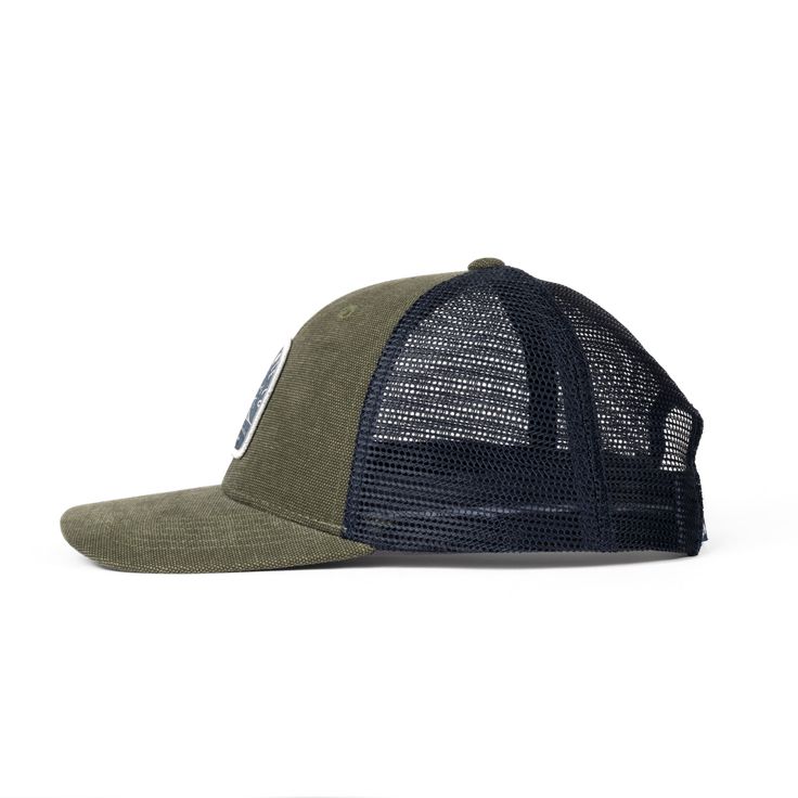 Fish Hippie 100% cotton trucker hat offer in agave and brick colors Khaki Trucker Baseball Cap, Khaki Trucker Style Baseball Cap, Khaki Trucker-style Baseball Cap, Khaki Trucker Baseball Cap With Curved Brim, Khaki Trucker Cap With Curved Brim, Khaki Trucker Snapback Hat, Cotton Trucker Hat With Flat Bill, Adjustable Trucker Snapback Hat In Cotton, Adjustable Cotton Trucker Snapback Hat