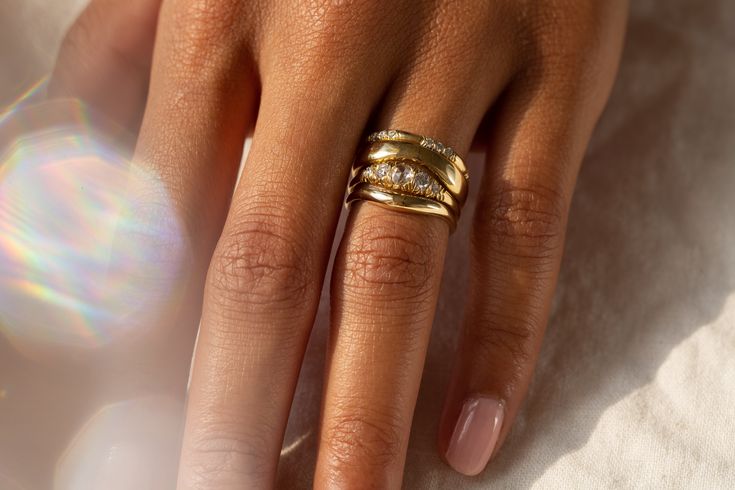 Curve I RingPavé Ovate IV RingValley II RingSpaced Eternity Band recycled 14K gold Please note: this stack is made to order in our Los Angeles, CA studio and may take 4-6 weeks to ship. Please email us at info@ochreobjects.com if you need something by a certain date.Don't see the size you're looking for? Email us and we can help! Everyday Heirloom Jewelry With Vvs Clarity, Luxury Everyday Diamond Stackable Rings, Timeless 14k Gold Diamond Stackable Ring, Timeless 14k Gold Stackable Diamond Ring, Timeless Stackable 14k Gold Diamond Ring, Everyday Fine Jewelry Stackable Rings With Vvs Clarity, Everyday Fine Jewelry Stackable Rings With Brilliant Cut, Everyday Fine Jewelry Stackable Rings Stamped 14k, Heirloom Stackable Diamond Ring For Anniversary