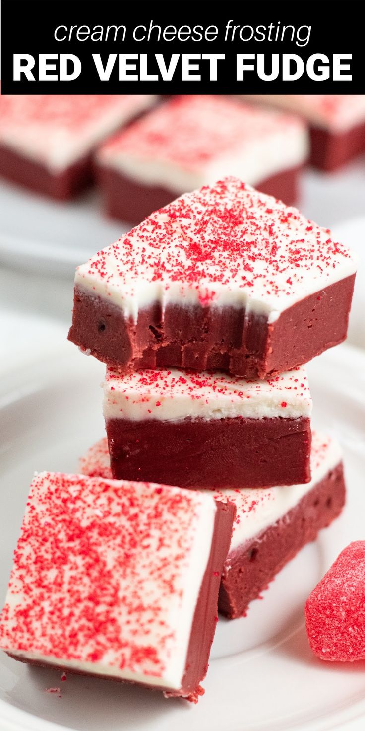 red velvet fudge cake on a white plate