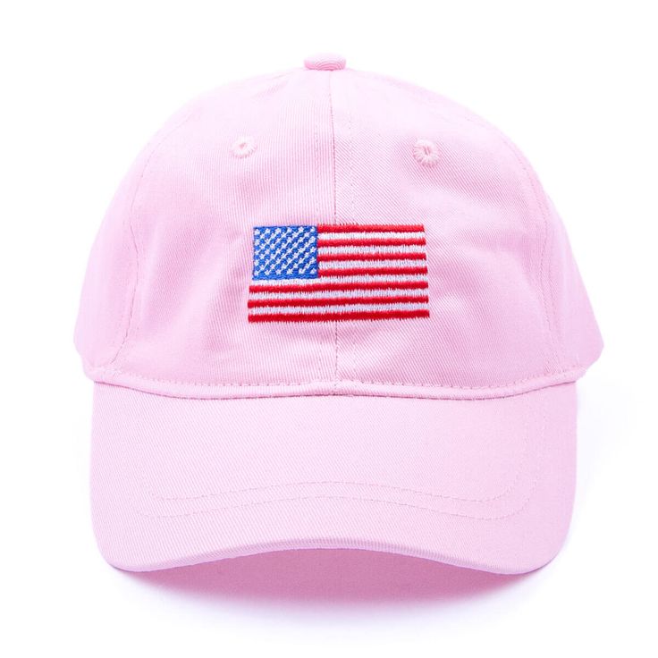 This Kids Flag Hat is the perfect way to protect your little one from the sun during your patriotic celebrations. The hat features an embroidered American flag and provides UPF 50+ protection to keep your toddler safe in the sun. It's a perfect accessory for playtime, sports or to cheer for Team U.S.A. during the Olympics! Available in a variety of colors to suit your style, you can personalize it with a monogram on the side for that extra special touch. Adjustable Six-panel Baseball Cap For Beach, Adjustable Six-panel Baseball Cap For The Beach, Adjustable Beach Baseball Cap With Embroidered Logo, Summer Dad Hat With Curved Brim And Adjustable Fit, Brimmed Dad Hat For Summer Beach, Summer Six-panel Baseball Cap, Summer Beach Six-panel Trucker Hat, Memorial Day Hats Adjustable Made In Usa, Summer Adjustable Curved Brim Dad Hat