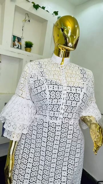 Style For White Lace Gown, Cord Lace Styles For Women, Lace Dress Classy For Church, African White Lace Dress Styles, Simple Lace Gown Styles, Cord Lace Gown Styles Nigerian, Net Lace Styles, White African Dresses For Women, Lace Gown Styles For Women