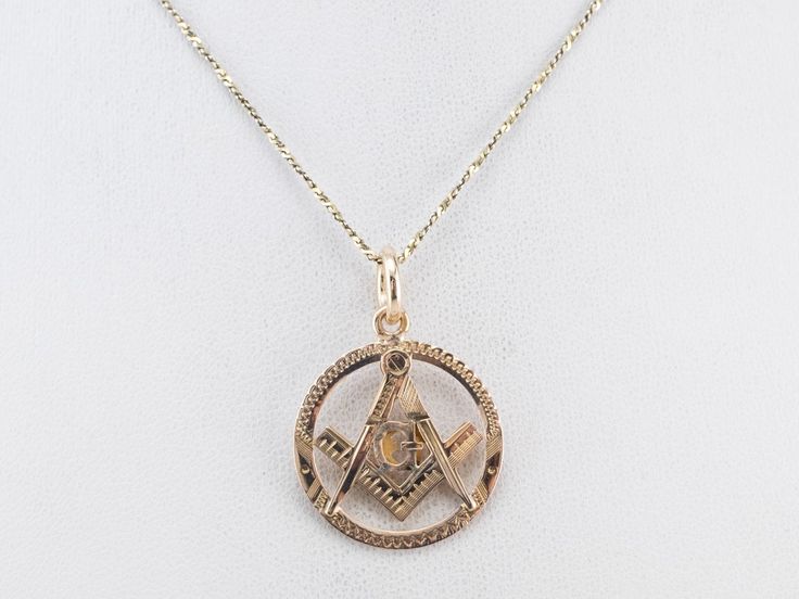 Wonderful details in the gold make this Masonic pendant an outstanding piece of workmanship. The condition is also excellent, and this piece will be a treasured favorite for years to come. This pendant does not come with the chain shown. Please feel free to contact us, we will help you find the perfect chain for your style and budget! Metal: 14K Yellow Gold Measures: 21 x 30 mm, with bail Vintage Yellow Gold Necklace With Square Pendant, Yellow Gold Byzantine Pendant Jewelry, Gold-plated Yellow Gold Square Pendant Jewelry, Vintage Masonic Jewelry, Masonic Jewelry, 14k Gold Diamond-cut Cross Pendant, Cameo Ring, July Birthstone, Yellow Gold Pendants