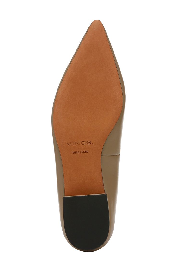 A pointy toe adds a contemporary twist to an everyday flat shaped from sleek leather. Leather upper, lining and sole Imported Leather Working Group certified This product meets Nordstrom Responsible Sourcing and Manufacturing criteria: made with practices that meet higher environmental or social standards Leather Loafers With Pointed Toe, Office Almond Toe Pointed Flats With Leather Sole, Leather Pointed Toe Flats With Branded Heel For Office, Calf Leather Low Heel Flats For Work, Pointed Toe Leather Loafers, Leather Pointed Toe Flats With Low Heel For Work, Calf Leather Pointed Toe Flats For Office, Business Flats With Sculpted Heel And Pointed Toe, Calf Leather Pointed Toe Flats With Leather Footbed