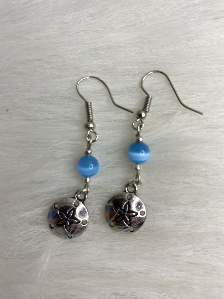 Handmade Earrings, Blue Miracle Beads, Silver Nautical Charm, Silver Dangle Earrings. Silver Wire Earrings, Dangle Earrings Silver, Starfish Earrings, Henderson Nv, Nautical Jewelry, Silver Dangle Earrings, Earrings Blue, Pretty Earrings, Gold Earrings Dangle