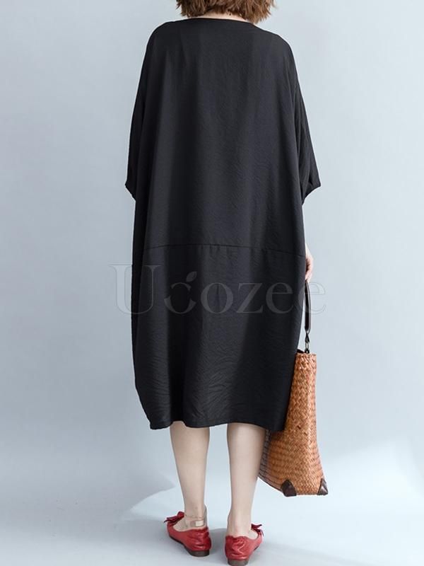 Sku CY-!32370 Material >70%Cotton Style Loose Feature Solid Occasion Going out , Casual , Vacation , Vintage Neckline Round-neck Seasons Spring , Autumn Type Midi Dresses Color BLACK Size FREE SIZE Size chart: Please consult the size chart we provide for this item's measurements to help you decide which size to buy. Please note: There may be 1-3cm differ due to manual measurement. CMINCH Bust Shoulder Sleeve Length FREE SIZE 136 57 31 111 Pink Print Dress, Muumuu Dress, Cotton Clothes, Loose Fitting Dresses, Clothes Women, Long Summer Dresses, Summer Maxi Dress, Linen Clothes, Black Midi Dress