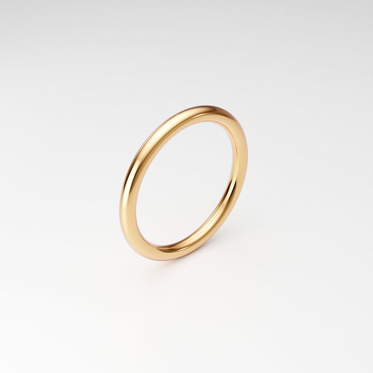 Simple seamless Full-Round style ring band with 2mm profile diameter, made of solid gold in your choice of karat - 10K, 14K, or 18K. A 1:1 visual reference for all dimensions is available at our free guide: www.silverfloret.com/ring-guide This band would be made to order for you. Please carefully review the full item description below and our Shop Policies. ✓ FREE Shipping (US Only) ✓ Made to Order in-house (NJ, USA) ✓ SCS Certified 100% Recycled Gold ✿ Other width options here: www.etsy.com/lis Wedding Band With Smooth Bezel, Minimalist Formal Band Rings, Yellow Gold Wedding Bands With Smooth Bezel, Minimalist Yellow Gold Thick Band Wedding Ring, Modern Yellow Gold Bands For Promise Ring, Wedding Rings With Smooth Finish, Wedding Rings With Thick Band And Smooth Finish, Wedding Rings With Smooth Finish And Round Band, Minimalist Yellow Gold Band Jewelry