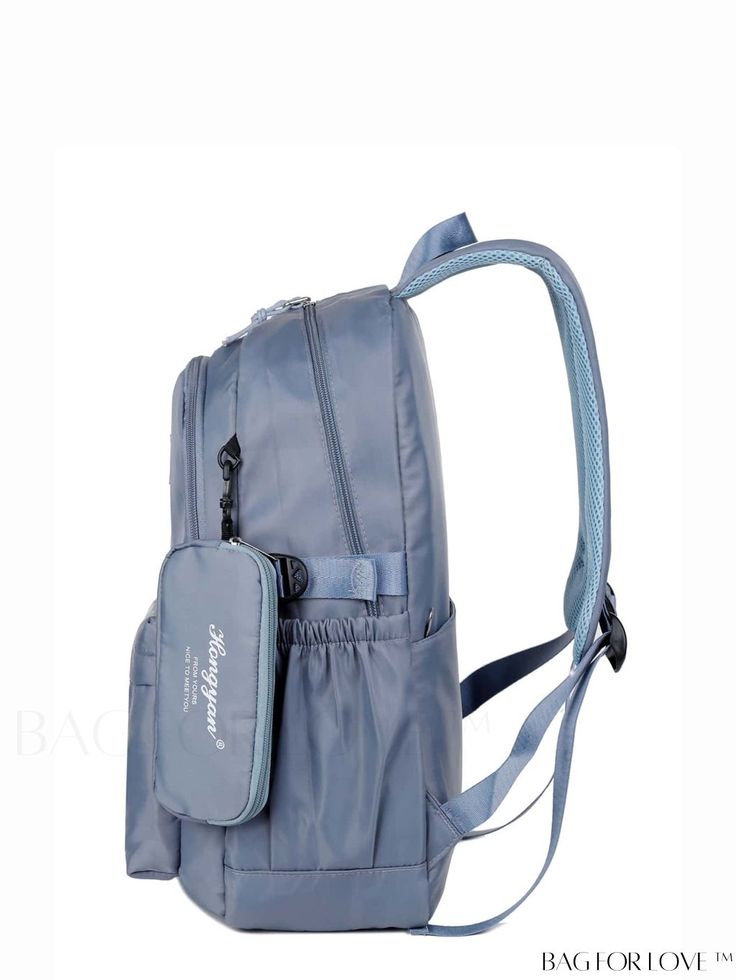 BagForLove - Versatile College Backpack with Letter Patch and Coin Purse, Ideal for Outdoors, Travel and School Product Description Color Blue Strap Type Adjustable Composition 100% Nylon Pattern Type Letter Bag Size Medium Material Polyamide Style Preppy Closure Type Zipper Type Classic Backpack Size Chart INCH CM Handle Height Strap Length Bag Height Bag Width Bag Length 3.1 inch 37.4 inch 17.7/3.5 inch 7.1/0.6 inch 11.8/7.1 inch Handle Height Strap Length Bag Height Bag Width Bag Length 8 cm Blue Portable Backpack For Daily Use, Casual Foldable Bags For Outdoor Activities, Blue Multifunctional Backpack With Large Capacity, Blue Multifunctional School Bag, Blue Multifunctional Large Capacity Backpack, Multifunctional Blue School Bag, Multifunctional Large Capacity Blue Backpack, Light Blue Nylon School Bag, Blue Foldable Travel Bag