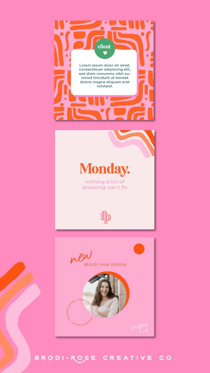 three different business cards with the words monday on them and an image of a woman's face