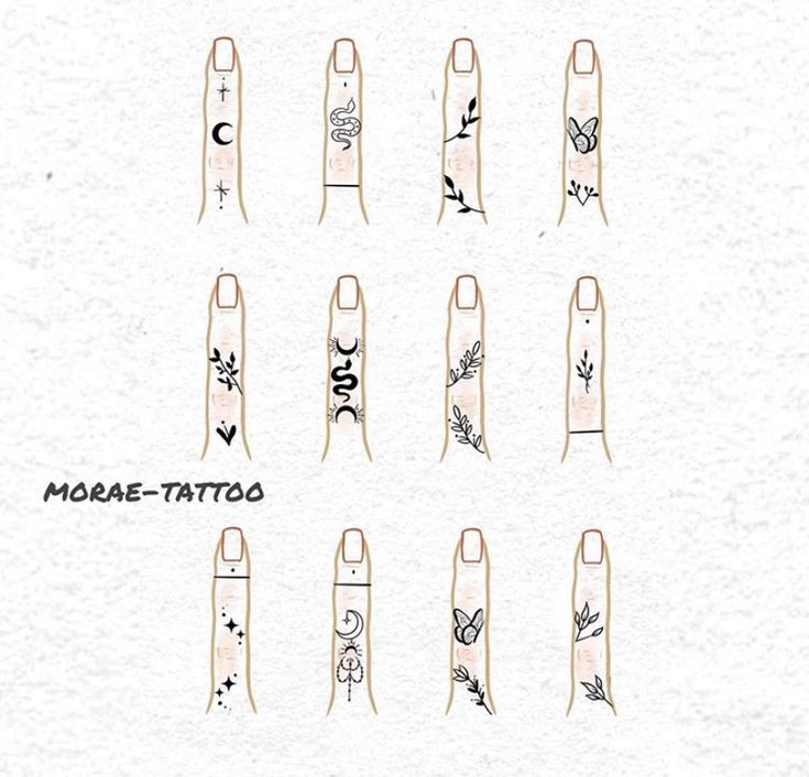 the different types of tattoo needles are shown in this drawing form, and each one has an individual's name on it