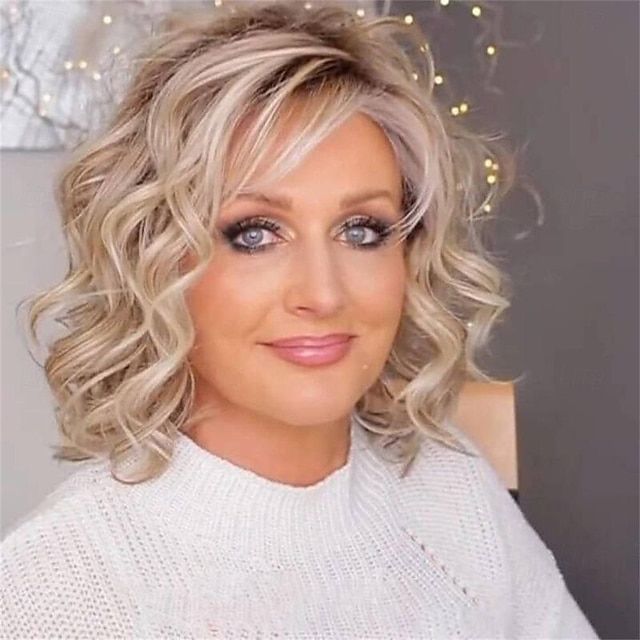 Mid Length Natural Bob Curly Wig Natural Looking Synthetic Wigs 12inch for Ladies Daily Cosplay Hair Wig 2024 - $17.49 Bob Curly Wig, Natural Bob, Mother Of The Bride Hair, Cosplay Hair, Penteado Cabelo Curto, Bride Hair, Wigs Online, Curly Wig, Hair Toppers