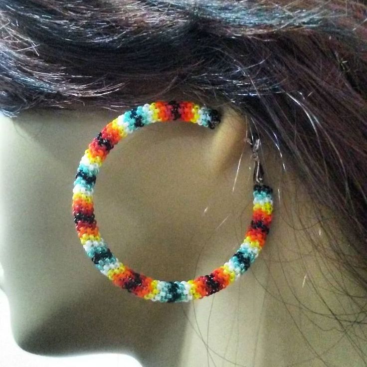 Colorful Beads Hoop Earrings, Adjustable Beaded Hoop Earrings, Multicolor Hoop Earrings With Tiny Beads, Circular Beaded Earrings For Festivals, Multicolor Beaded Small Hoop Jewelry, Large Beads Hoop Earrings, Small Hoop Beaded Earrings For Festival, Festival Hoop Earrings With Dangling Beads, Beaded Hoop Festival Jewelry