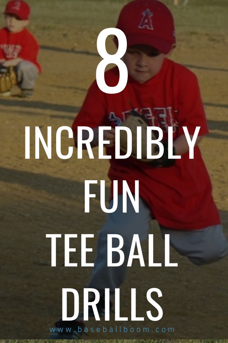 a young boy pitching a baseball with the words 8 incredibly fun tee ball drills on it