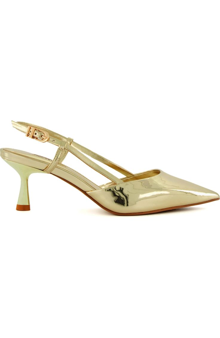 Dune London Classify Pointed Toe Slingback Pump (Women) | Nordstrom Heels Online, Dune London, Gold Heels, Pointed Toe Heels, Slingbacks, Slingback Heel, Court Shoes, Slingback Pump, Trainers Women