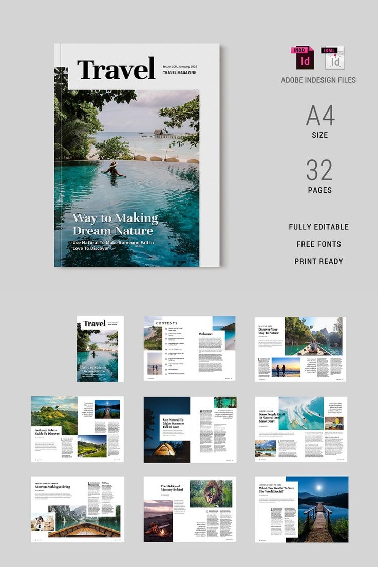 Travel Magazine Template 03 Travel Magazine Design, Travel Magazine Layout, Travel Brochure Design, King Magazine, Indesign Layout, Magazine Layout Inspiration, 잡지 레이아웃, Travel Ad, Indesign Magazine Templates