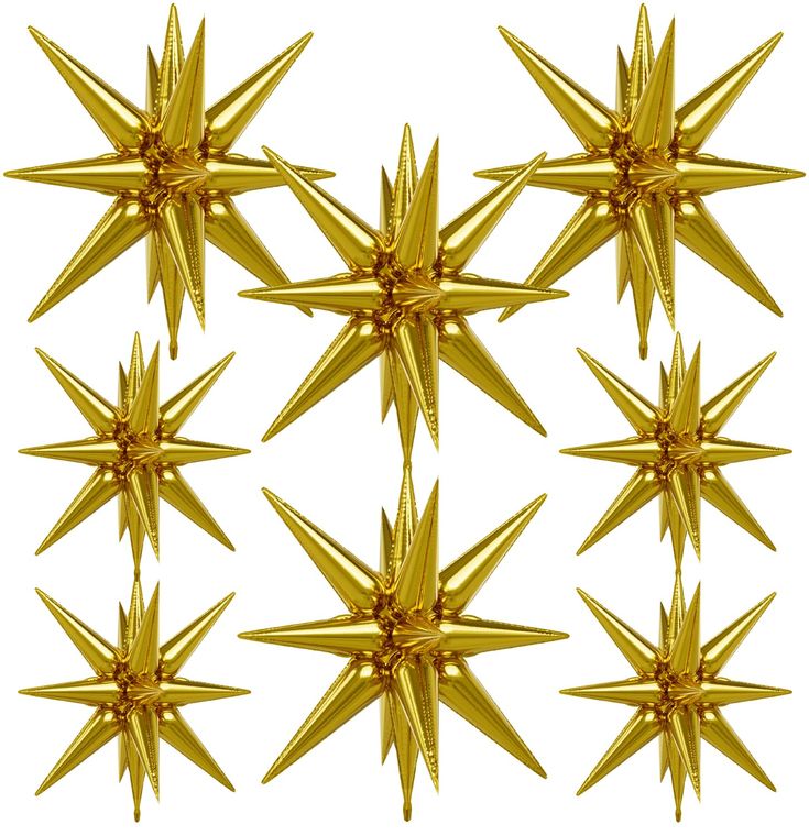 six golden stars are arranged in the shape of a star