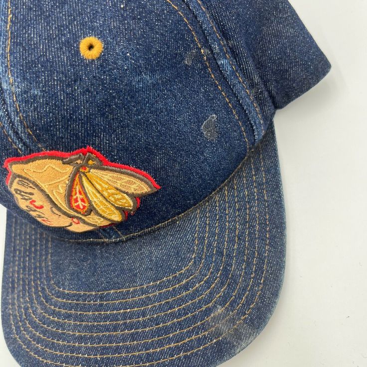 About this item Condition: Used: Seller Notes: Pre-owned item stains top of hat/brim” Brand: Mitchell & Ness has authentic, replica and throwback vintage inspired caps, hats jersey, jackets, best collection of headwear and team apparel Sport: Hockey-NHL Size: One Size Color: Blue Product: Cap, Hat Teams: Chicago Blackhawks ice hocket team based out in Chicago. it competes in National Hockey League. Gender: Men Vintage Snapback Hat For Sports Events, Vintage Blue Sports Hat, Vintage Blue Snapback Hat, Vintage Six-panel Snapback Hat For Sports, Vintage Pre-washed Snapback Hat, Hats Snapback, Team Apparel, National Hockey League, Chicago Blackhawks