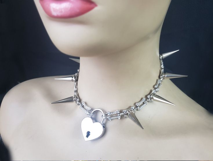 the chain is alloy rhinestone chain please view https://www.etsy.com/shop/Clearmilkdesign  so that you can find more Unique personalized design and follow my shop,you will see my new arrival design Great Personalized gift for him for her, great as a wedding gift, gift for mom for dad, gift for bride to be, bridal party gift, bridesmaid gift, anniversary gift, gift for couple,pet gift. Processing time - 3 - 4 business days. Rush orders in 1 - 2 business day (Please write a message, that you need Silver Heart-shaped Punk Jewelry, Edgy Heart-shaped Chain Jewelry, Silver Punk Jewelry For Valentine's Day, Punk Silver Jewelry For Valentine's Day, Valentine's Day Punk Silver Jewelry, Edgy Chain Jewelry For Valentine's Day, Edgy Valentine's Day Chain Jewelry, Punk Jewelry With Adjustable Chain For Valentine's Day, Punk Style Necklace For Valentine's Day