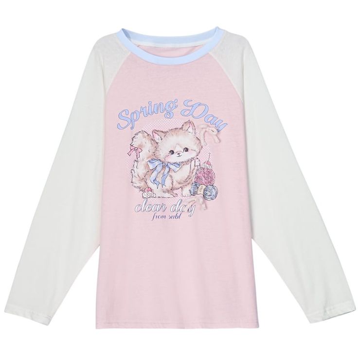 Embrace your inner kawaii with this adorable kitty print long-sleeve top! The playful pink and white color scheme adds a touch of sweetness, while the cute kitty print makes it an instant favorite for any casual outing. Garment SizeSizeSMLFull Length656769Bust118122126Hem Circumference122125130Cuff232425Sleeve Length6768.570 Sweet Pink Tops With Cartoon Print, Kawaii Long Sleeve Tops For Spring, Spring Kawaii Letter Print Tops, Spring Kawaii Cat Print Tops, Spring Kawaii Cat Design Tops, Cute Hello Kitty Print Tops For Spring, Kawaii Cat Print Tops For Spring, Cute Long Sleeve Spring Tops, Cute Long Sleeve Tops For Spring