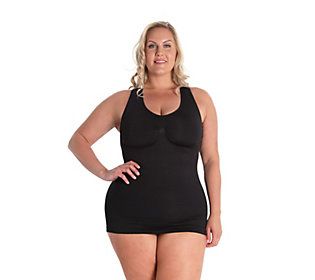 Show off your best silhouette under your sportiest looks with this tummy-controlling, waist-cinching racerback. From MeMoi. Gym Shapewear With Built-in Bra And Stretch, Fitted Sports Shapewear With Built-in Bra, Workout Shapewear With Built-in Padding, Black Shapewear With Built-in Bra For Sports, Fitted Racerback Tank Top With Built-in Padding, High Stretch Racerback Tank Top With Built-in Padding, Workout Shapewear Tank Top With Built-in Bra, Sporty Smoothing Activewear For Sports, Smoothing Activewear For Workout