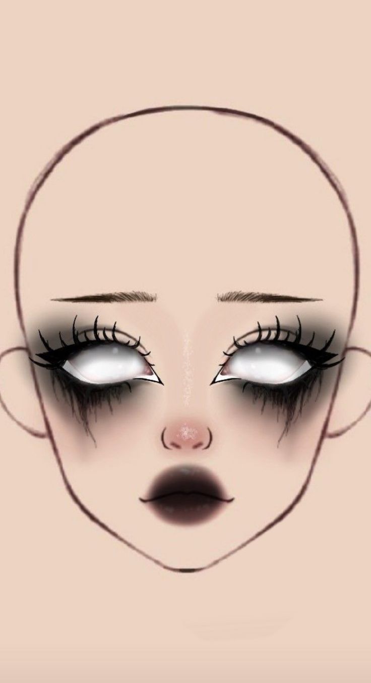 Faces For Makeup Drawing, Alt Makeup Drawing, Make Up Drawing Face, Full Face Makeup Ideas Crazy, Halloween Alt Makeup, Dark Makeup Looks Aesthetic, Goth Anime Makeup, Gothic Makeup Ideas Eyeliner, Halloween Makeup Looks Drawing