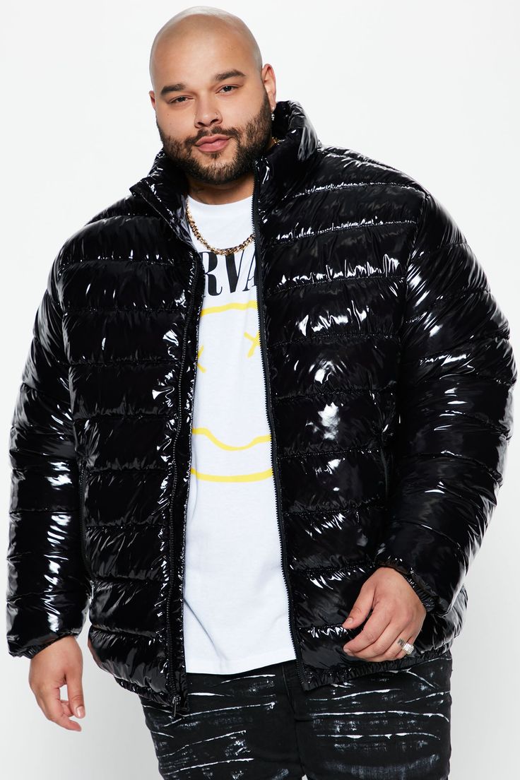 Model Height: 6'1 Wearing Large Big & Tall: Height 6'3 - Wearing XXXL Available In Black. Full Zip Closure Zip Side Hand Pockets Funnel Neck Shell: 100% Nylon Lining: 100% Polyester Imported | Mens Shine On Puffer Jacket in Black size Large by Fashion Nova Black Quilted Hooded Jacket For Winter, Black Quilted Puffer Jacket For Outdoor Activities, Black Quilted Outerwear For Outdoor Activities, Black Quilted Long Sleeve Hooded Jacket, Black Nylon Hooded Jacket For Fall, Black Insulated Nylon Puffer Jacket, Black Hooded Nylon Puffer Jacket, Black Nylon Hooded Puffer Jacket, Black Urban Nylon Puffer Jacket