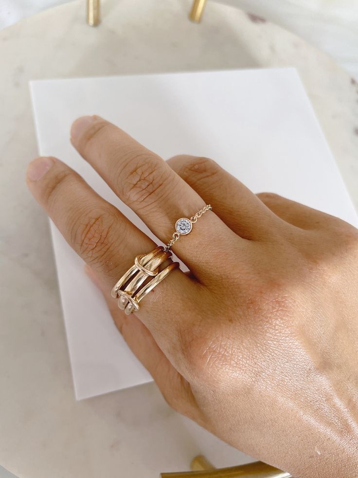 14KGF Gold Multi Connected Ring Chunky Gold Ring - Etsy 14k Gold Stackable Crystal Open Ring, Stackable 14k Rose Gold Crystal Ring, Stackable Rose Gold Crystal Ring In 14k Gold, Stackable Crystal Ring In 14k Rose Gold, Rose Gold Stackable Crystal Ring In 14k Gold, 14k Gold Tarnish Resistant Crystal Ring, 14k Gold Tarnish-resistant Crystal Ring, Tarnish Resistant 14k Gold Crystal Ring, Tarnish-resistant 14k Gold Crystal Ring