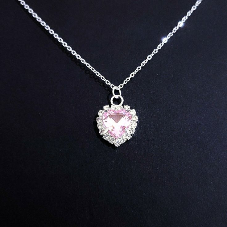 New Silver-Tone Pink And White Sparkly Crystal Heart Pendant Necklace 16" Chain. 2" Chain Extender. Lobster Clasp. Cb159 Silver Rhinestone Clavicle Necklace For Valentine's Day, Silver Crystal Heart Necklace For Valentine's Day, Valentine's Day Silver Rhinestone Clavicle Necklace, Mother's Day Silver Crystal Heart Necklace, Silver Rhinestone Pendant Necklace For Valentine's Day, Silver Heart Rhinestone Necklace For Wedding, Silver Crystal Heart Necklace, Silver Heart-shaped Rhinestone Clavicle Necklace, Silver Heart Shaped Rhinestone Necklace For Wedding