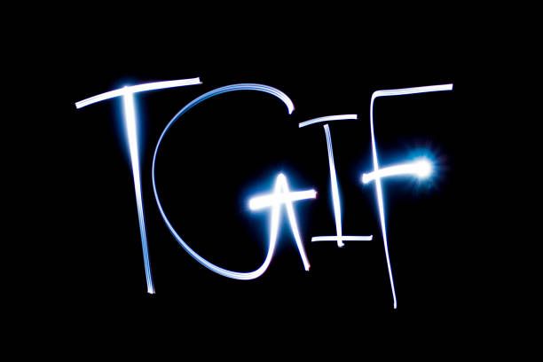 the word tiff written in white light on a black background with blue and white lights