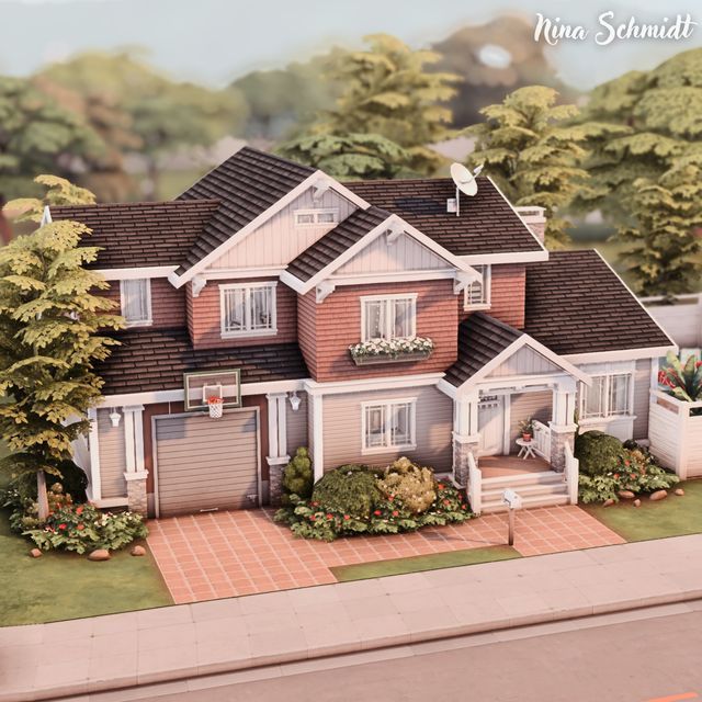 this is an artist's rendering of a two - story house in the suburbs