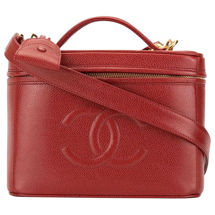 Chanel 1998 Red Vintage CC Travel Vanity Train Case Shoulder Crossbody Bag For Sale at 1stDibs | red vintage chanel bag, redvintage90, chanel red vanity case bag Vanity Case Bag Outfit, Chanel Vanity Case Bag, Vanity Case Bag, Chanel Vanity Case, Chanel Vanity, Travel Vanity, Vintage Chanel Bag, Closet Collection, Chanel Brand