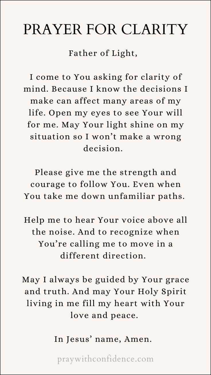 prayer for clarify father of light